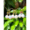 Aurora Edison pearl drop earrings gemstone and pearl