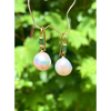 Aurora Edison pearl drop earrings gemstone and pearl