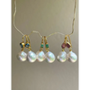Aurora Edison pearl drop earrings gemstone and pearl