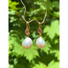 Aurora Edison pearl drop earrings gemstone and pearl