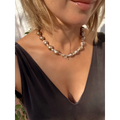 Baroque pearl necklace with silver toggle closure
