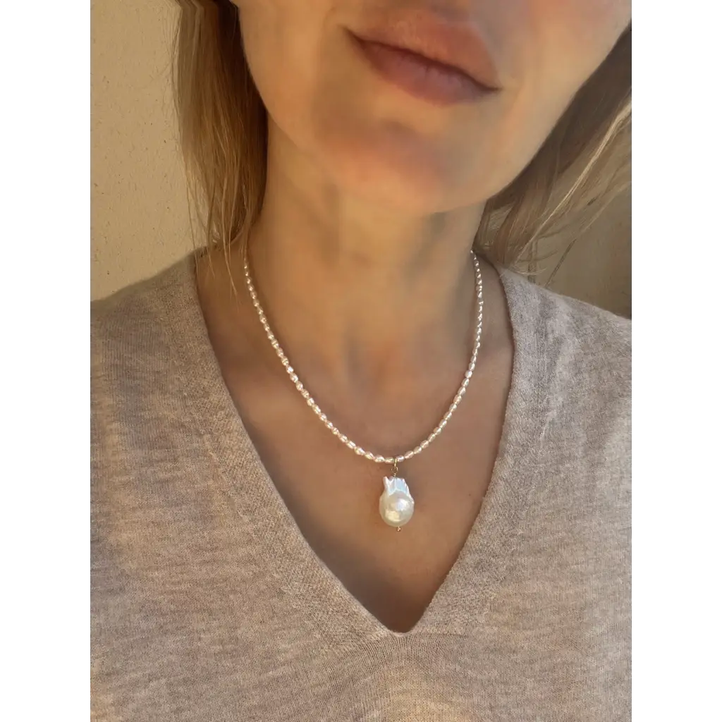 Baroque pearl pendant necklace Fresh water pearls necklace