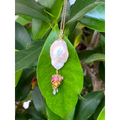 Baroque pearl and tourmalines pendant on gold plated silver