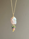 Baroque pearl pendant with tourmalines cluster Pendants