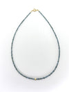 Blue raw diamond and solid 18k gold necklace Beaded