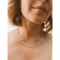 Blue topaz chain genuine topaz wire wrapped necklace dainty