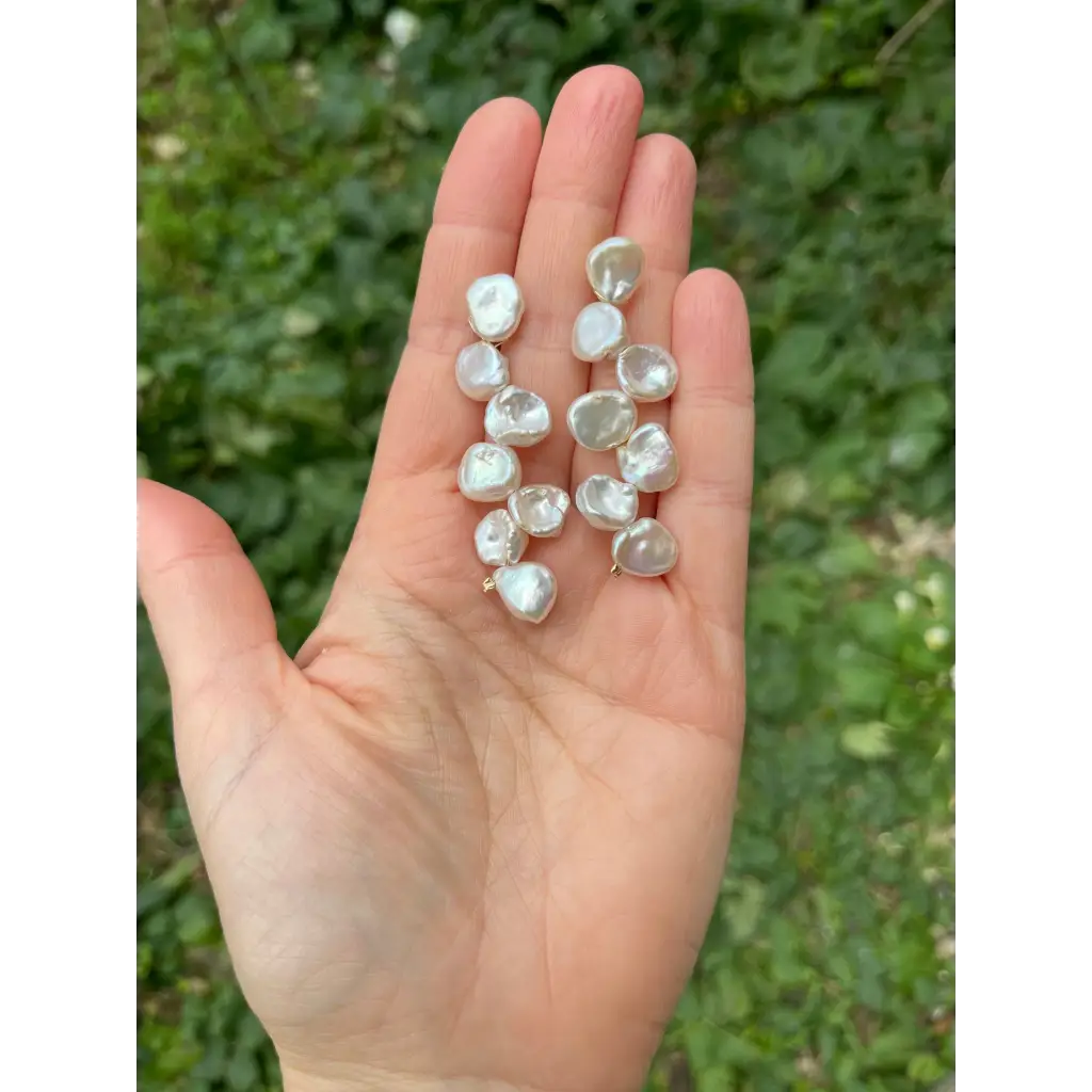 Bridal pearl earrings long drop wedding earrings silver