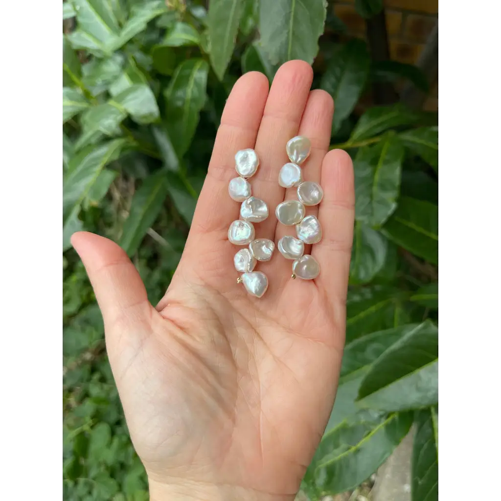 Bridal pearl earrings long drop wedding earrings silver