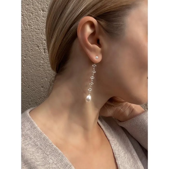 Hesroicy Elegant Faux Pearls Long Earrings Pearls String Linear Dangle  Wedding Party Gift - Walmart.com
