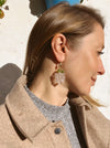 Carved rose quartz flower earrings