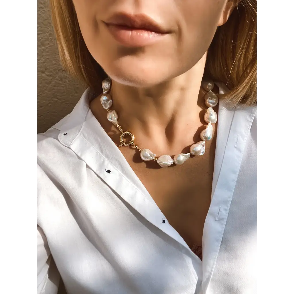 Chunky baroque pearl necklace AAA quality fresh water pearls
