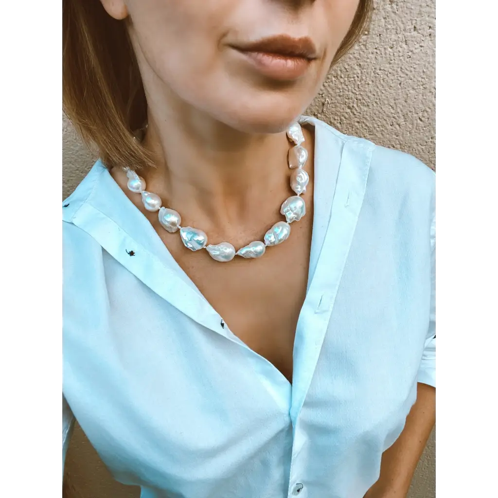 Chunky baroque pearl necklace AAA quality fresh water pearls