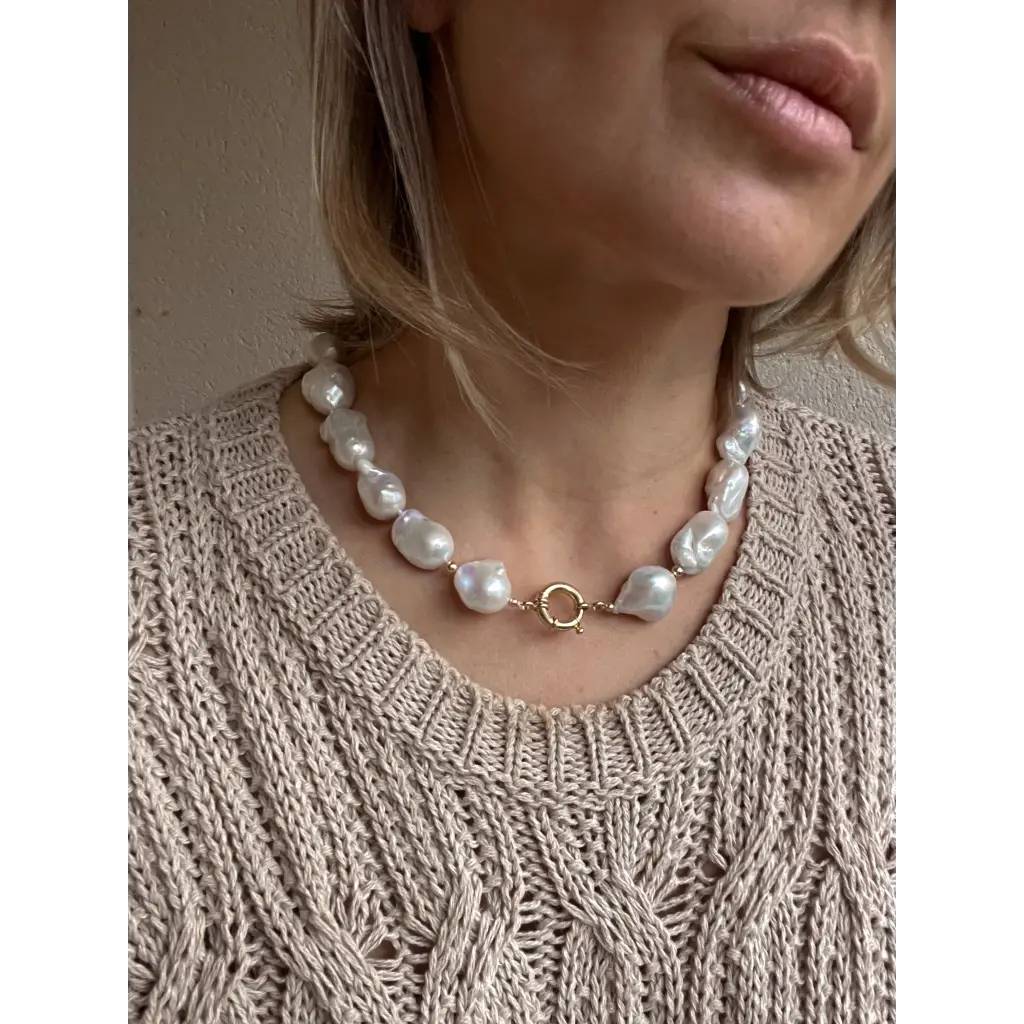 Chunky baroque pearl necklace AAA quality fresh water pearls