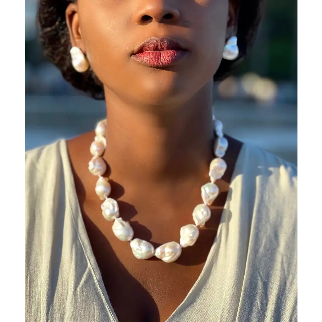 Chunky baroque pearl necklace AAA quality fresh water pearls