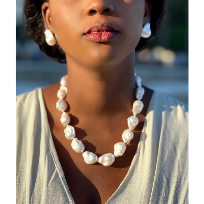Contemporary Silver and Fresh Water Pearl Necklace by 'JB Designs'. –  Smithsonia