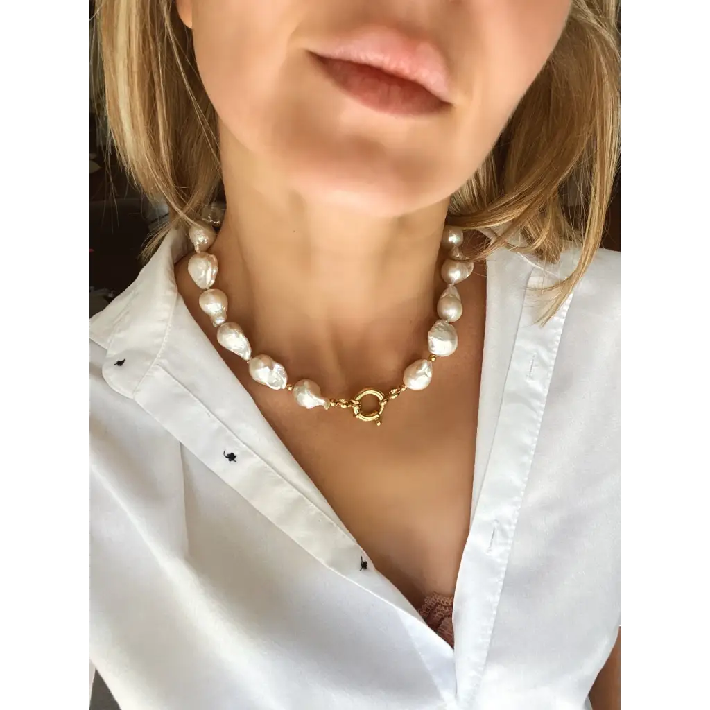 Chunky baroque pearl necklace AAA quality fresh water pearls