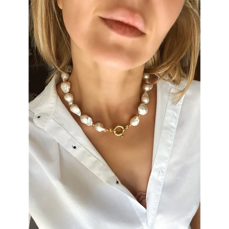 Chunky baroque pearl necklace AAA quality fresh water pearls