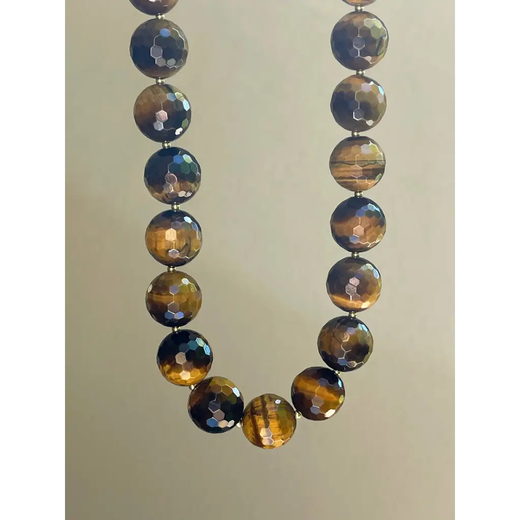Chunky Tigers Eye Beaded necklace Statement necklace Tiger