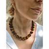 Chunky Tigers Eye Beaded necklace Statement necklace Tiger