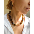 Chunky Tigers Eye Beaded necklace Statement necklace Tiger