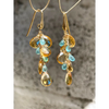 Citrine and apatite cluster earrings gemstone statement