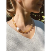 Citrine and baroque pearl statement necklace citrine jewelry