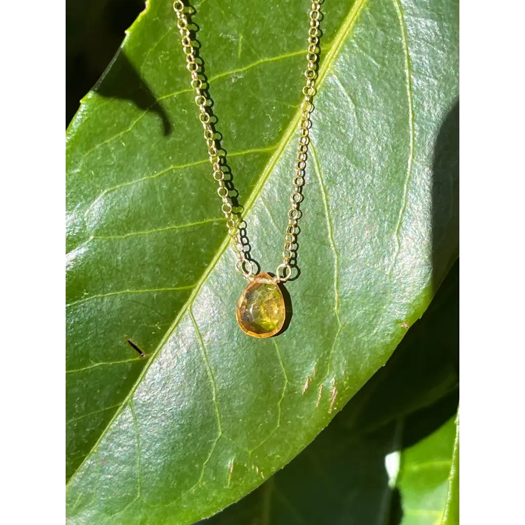 Citrine necklace november birthstone gold plated silver