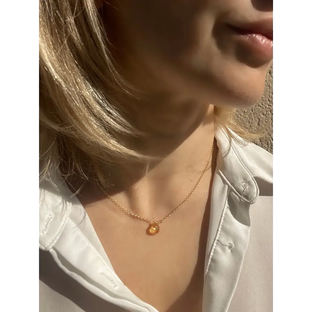 Citrine necklace november birthstone gold plated silver 40