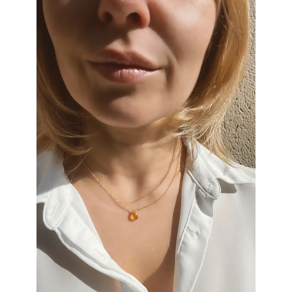Citrine necklace november birthstone gold plated silver