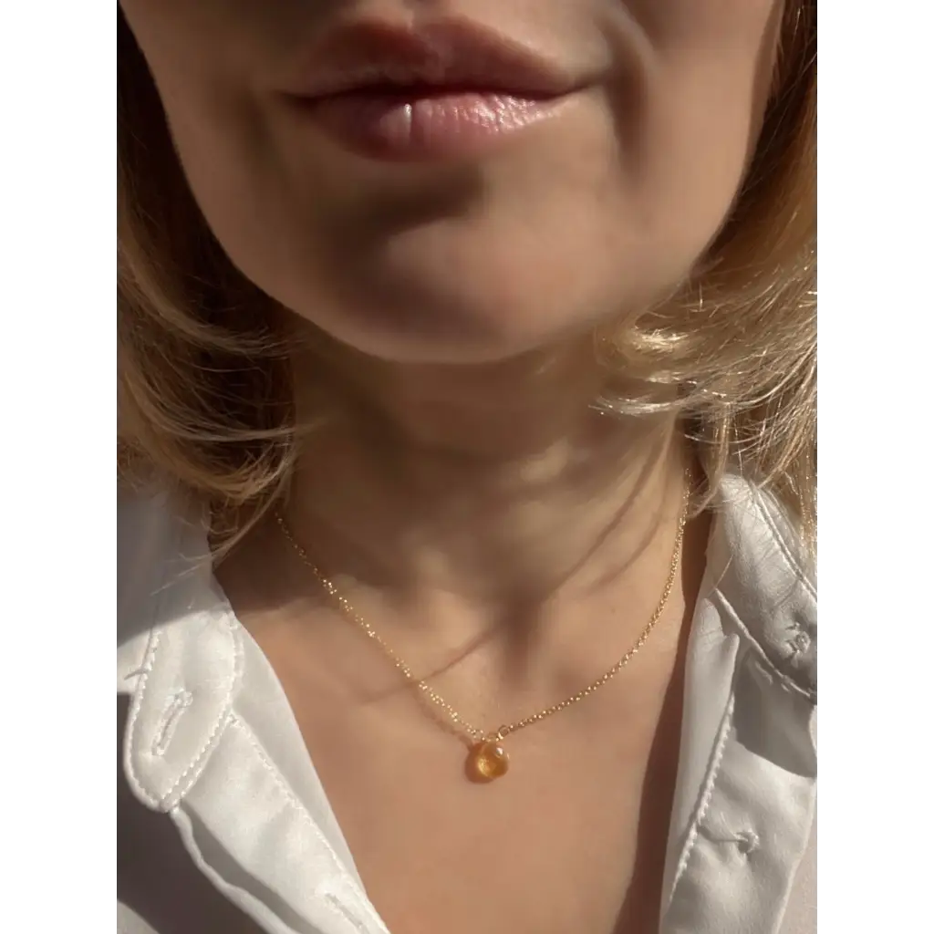 Citrine necklace november birthstone gold plated silver