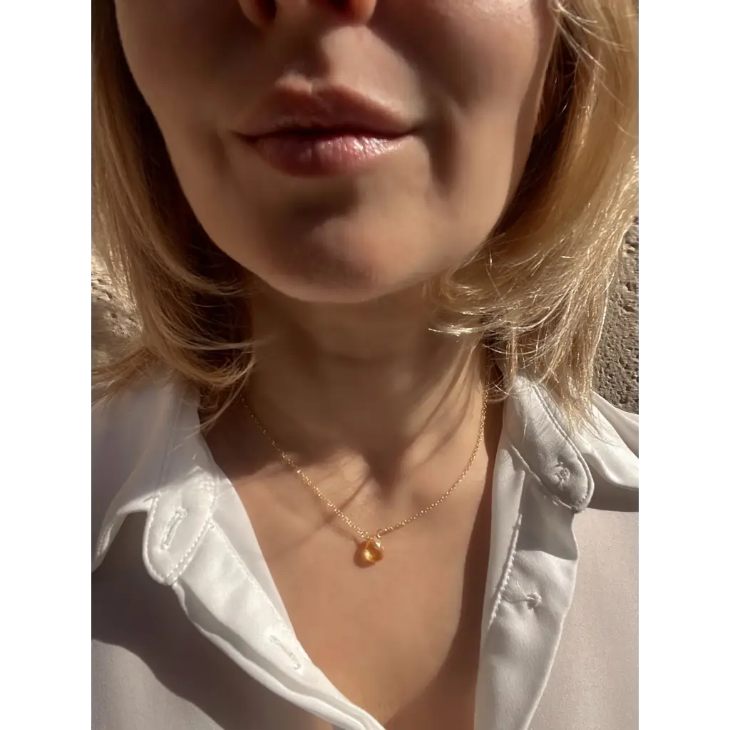Citrine necklace november birthstone gold plated silver