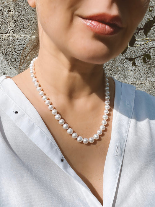 Classic White Pearl Necklace Diana Beaded Necklaces