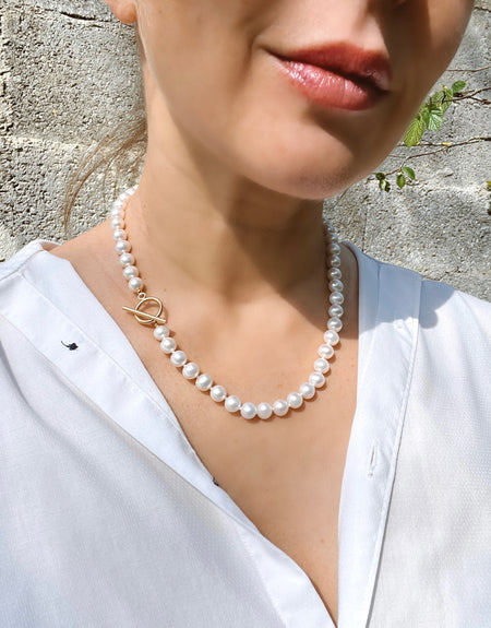 Classic White Pearl Necklace Diana Beaded Necklaces