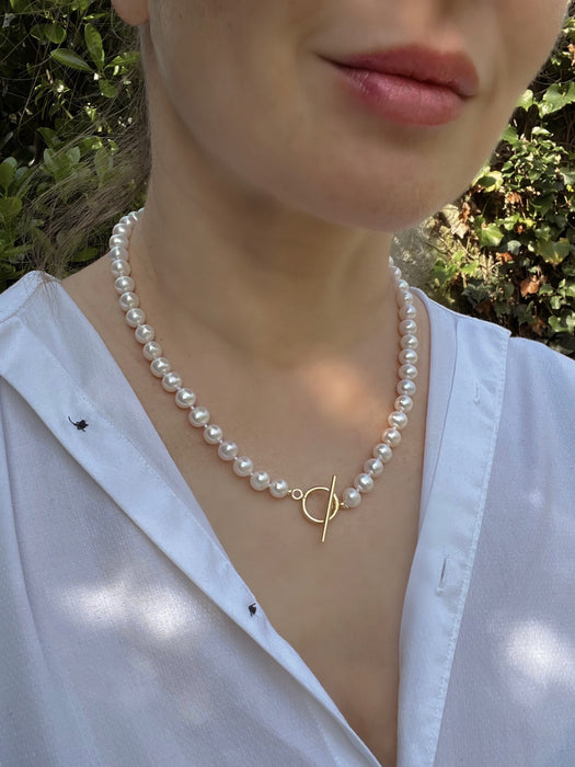 Classic White Pearl Necklace Diana Beaded Necklaces