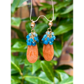 Coral drop earrings Ariel natural sponge coral and apatite