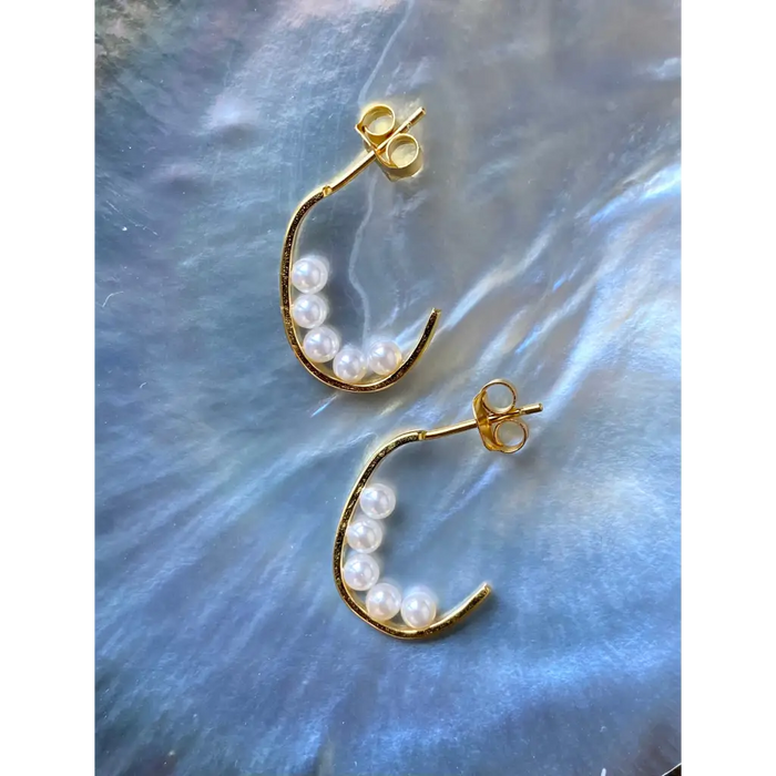 Dainty pearl stud earrings bridal jewelry