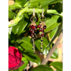 Dangle Earrings Rosa Negra black spinel and garnet earrings