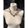 Dark brown keshi pearl necklace with black spinel
