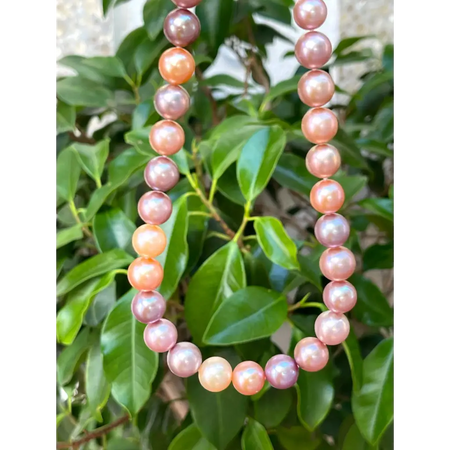 Earth tone pearl necklace fresh water Edison pearl necklace