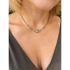 Emeralds Tahitian pearl and solid 18k gold minimalist short