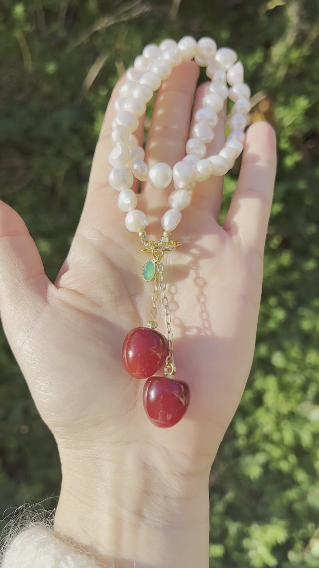 Cherry pearl necklace
