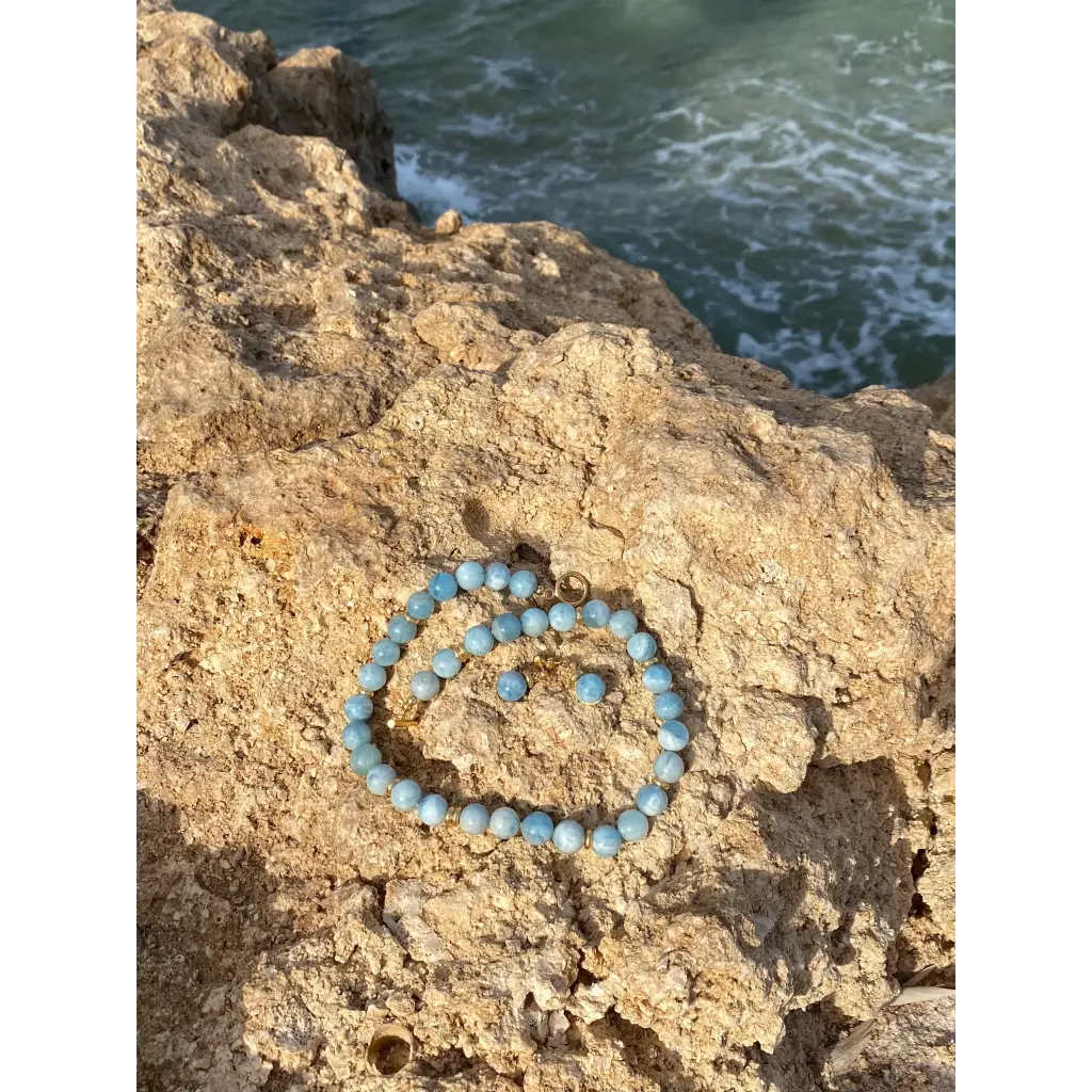 Genuine aquamarine beaded necklace top quality aquamarine