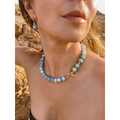 Genuine aquamarine beaded necklace top quality aquamarine
