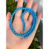 Genuine Egyptian turquoise and solid 18k gold beaded