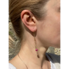 Genuine pink spinel threader earrings dainty gemstone drop