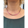 Genuine ruby beaded necklace with Tahitian pearl pendant