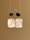 Geometric Earrings With Square Baroque Pearls Dangle & Drop