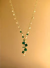 Green Onyx and Peruvian Opal Lariat Necklace Chains