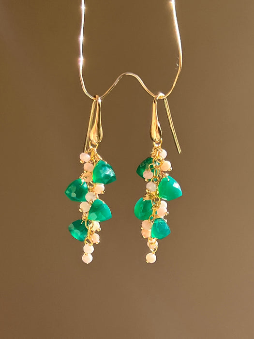 Green Onyx Dangle Earrings Dangle & Drop Earrings