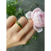 Green zircon gold plated 925 silver ring multi stone ring